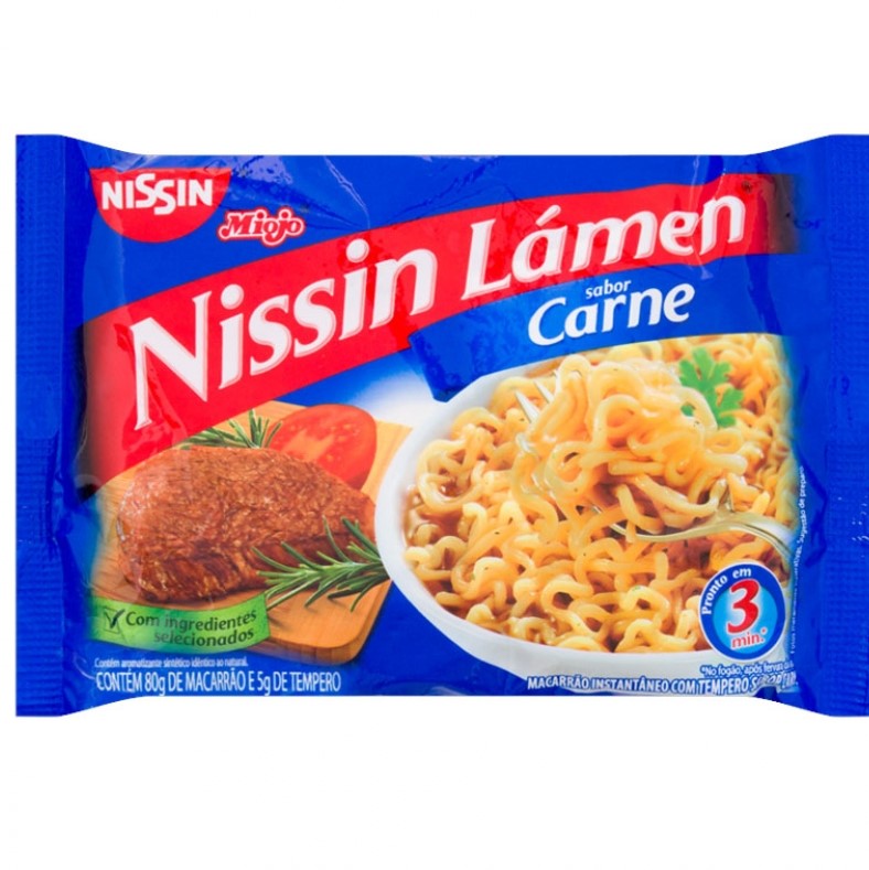 Miojo Nissin Lámen sabor carne